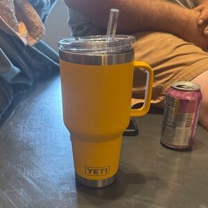 YETI Vibrant Yellow Travel Mug with Handle